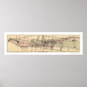 Pôster Mapa dos hotéis e dos teatros em Manhattan 1906