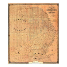 Mapa Dourado Detalhado Vintage de São Francisco 18