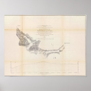 Pôster Mapa e perfil de Canadá de las Uvas