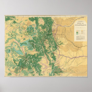 Pôster Mapa econômico de Colorado