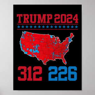 Poster Mapa Eleitoral 2024 312 Vermelho Resultados da Ele
