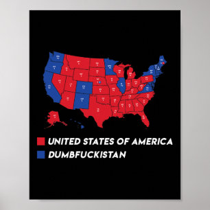 Poster Mapa Eleitoral 2024 Estados Unidos Da América Dumb