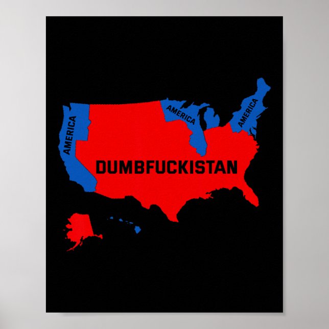 Poster Mapa Eleitoral 2024 Estados Unidos Da América Dumb (Frente)