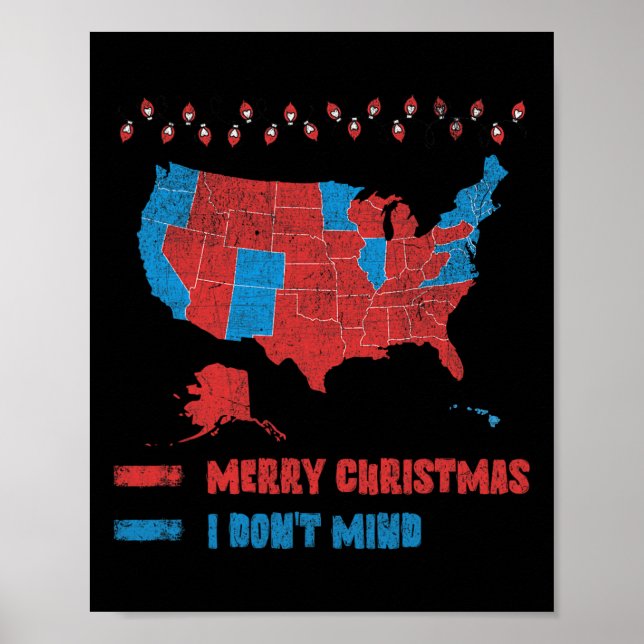 Poster Mapa Eleitoral 2024 Feliz Natal Eleitores Vermelho (Frente)