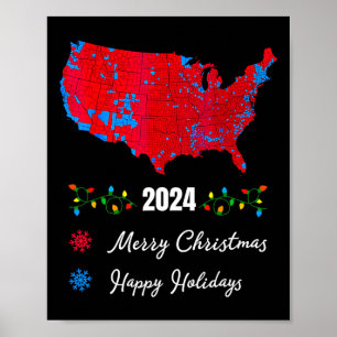 Poster Mapa Eleitoral 2024 Feliz Natal Trump Nova Presi