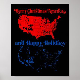 Poster Mapa Eleitoral 2024 Merry Christmas Trump Landslid