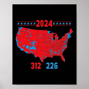 Poster Mapa Eleitoral 2024 Trump 312 Red 2024 Res Eleitor
