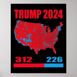 Poster Mapa Eleitoral 2024 Trump 312 Red 2024 Res Eleitor
