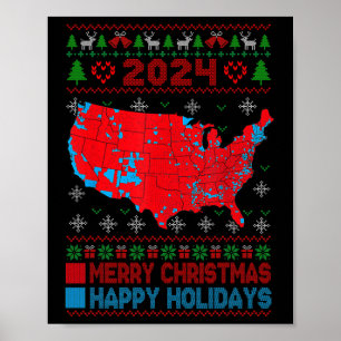 Poster Mapa Eleitoral 2024 Trump Desmoronamento Feio Nata
