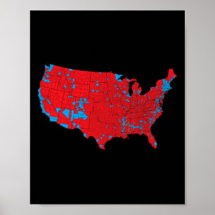Poster Mapa Eleitoral Americano 2024 Presidente Trump Rep