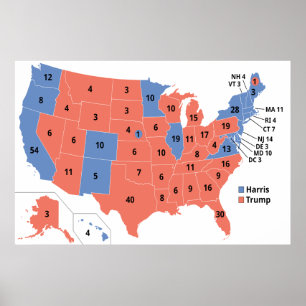 Poster Mapa Eleitoral de 2024 da Academia Americana