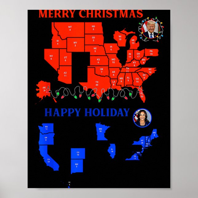 Poster Mapa Eleitoral de 2024 Feliz Natal Deslizamento de (Frente)