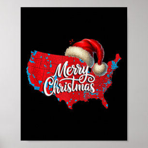 Poster Mapa eleitoral de Trump Papais noeis de Natal Feli