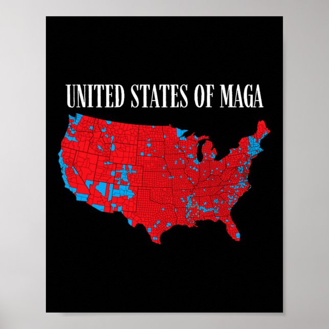 Poster Mapa Eleitoral Vermelho 2024 Estados Unidos De Meg (Frente)