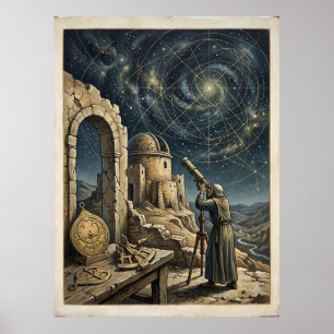 Poster Mapa Estelar do Buscador Cartaz de Astrologia Espi