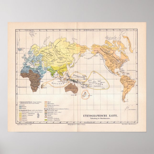 Poster Mapa etnográfico do mundo (Frente)