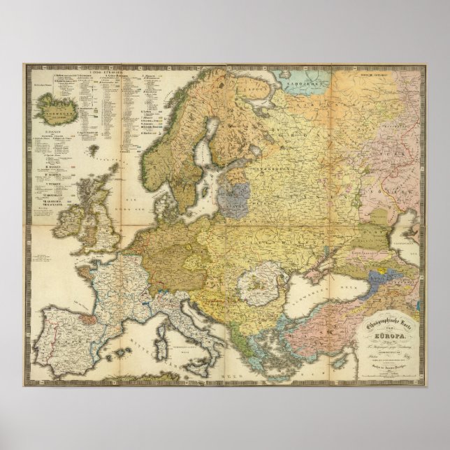 Poster Mapa etnográfico europeu (Frente)
