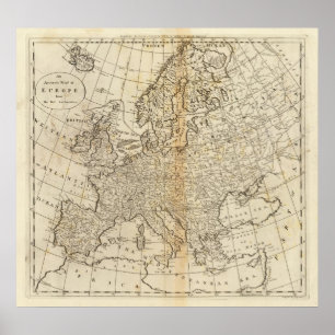 Poster Mapa exato de Europa