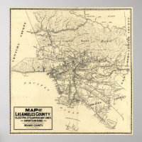 Mapa ferroviário de Vintage Los Angeles (1912)