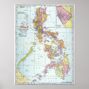 PÔSTER MAPA: FILIPINAS, 1905