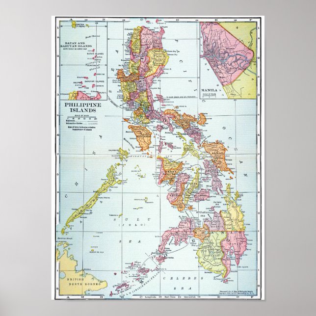 PÔSTER MAPA: FILIPINAS, 1905 (Frente)