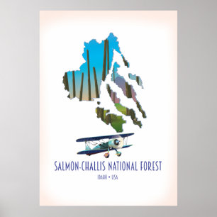 Poster Mapa Florestal Nacional Salmon-Challis
