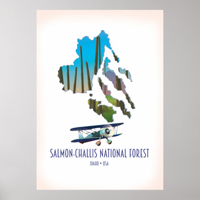 Poster Mapa Florestal Nacional Salmon-Challis (Frente)