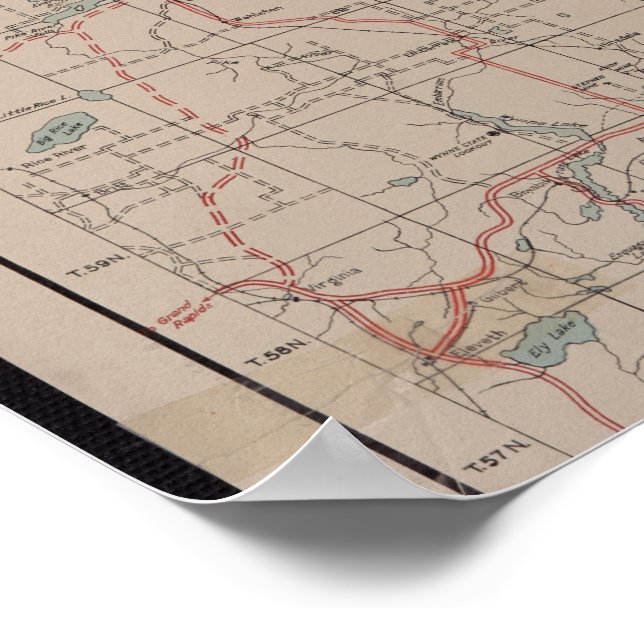 Poster Mapa Florestal Nacional Superior de 1928 - BWCA (Borda)