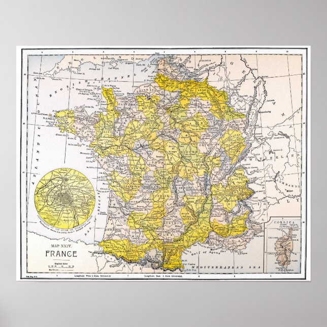 PÔSTER MAPA: FRANÇA (Frente)