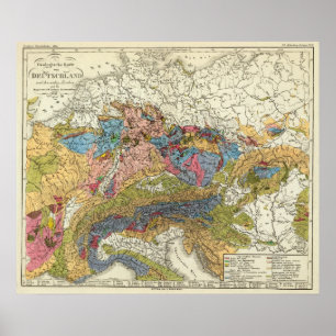 Poster Mapa Geological de Alemanha