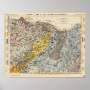 Poster Mapa Geological de Edimburgo