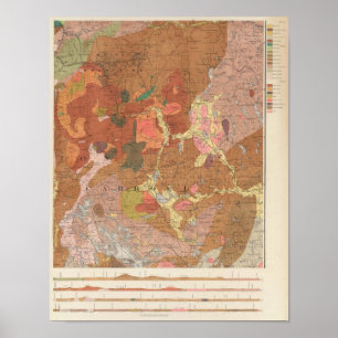 Pôster Mapa Geological de New Hampshire