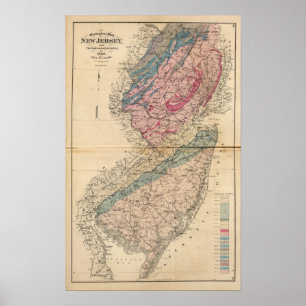 Poster Mapa Geological de New-jersey