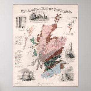 Poster Mapa Geological de Scotland