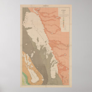 Poster Mapa Geological de Winnipeg do lago vintage (1899)