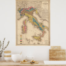 Mapa Geológico da Itália 1844