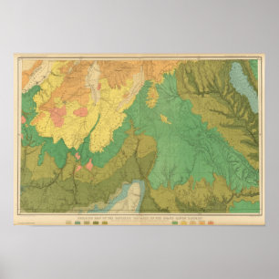 Poster Mapa geológico dos terraços Mesozoic