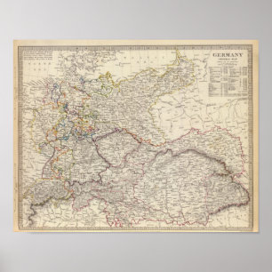 Poster Mapa geral de Alemanha