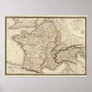 Poster Mapa geral de Gália