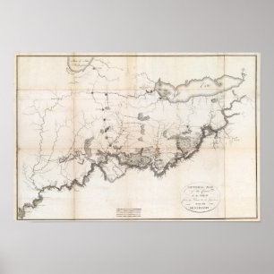 Pôster Mapa geral do curso do Ohio