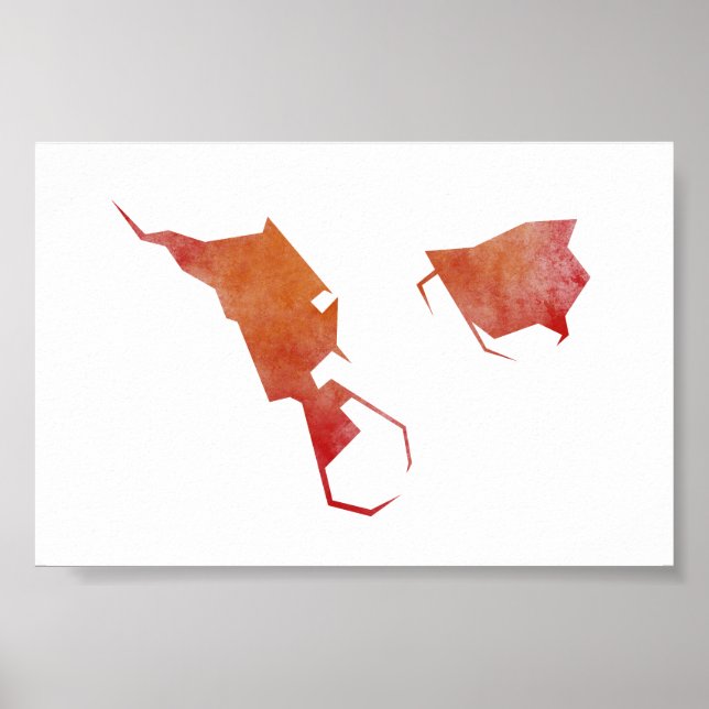 Pôster Mapa Helgoland (Frente)