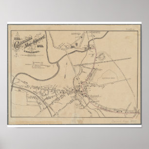 Pôster Mapa histórico 1875 das MÃES da concórdia