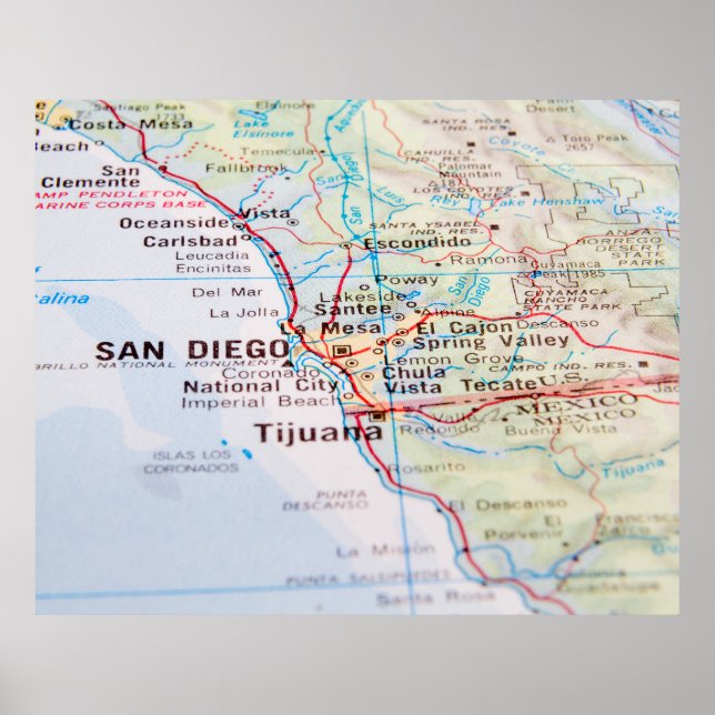 Poster Mapa Histórico Antigo dos Estados Unidos de 1830 (Frente)