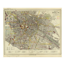 Mapa Histórico de Berlim 1883 – Letts Popular Atla