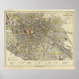 Poster Mapa Histórico de Berlim 1883 – Letts Popular Atla