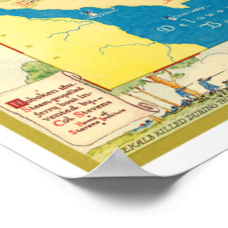 Poster Mapa histórico de Nova Jersey