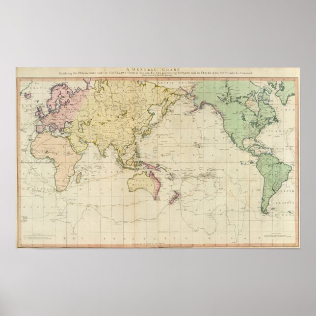 Pôster Mapa histórico do gráfico geral (Frente)