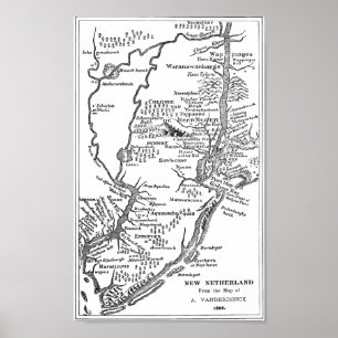 Poster Mapa holandês de New York em Netherland novo desd