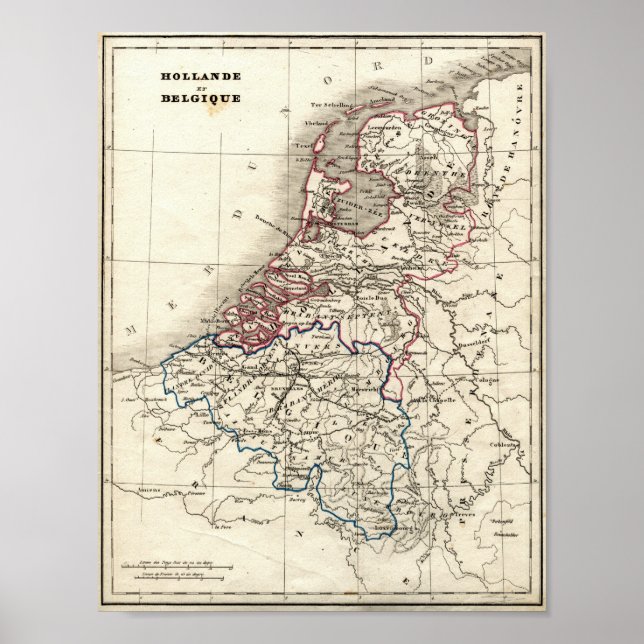 Poster Mapa Holandês e Bélgica (Frente)