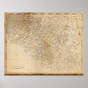Pôster Mapa holandês por Arrowsmith